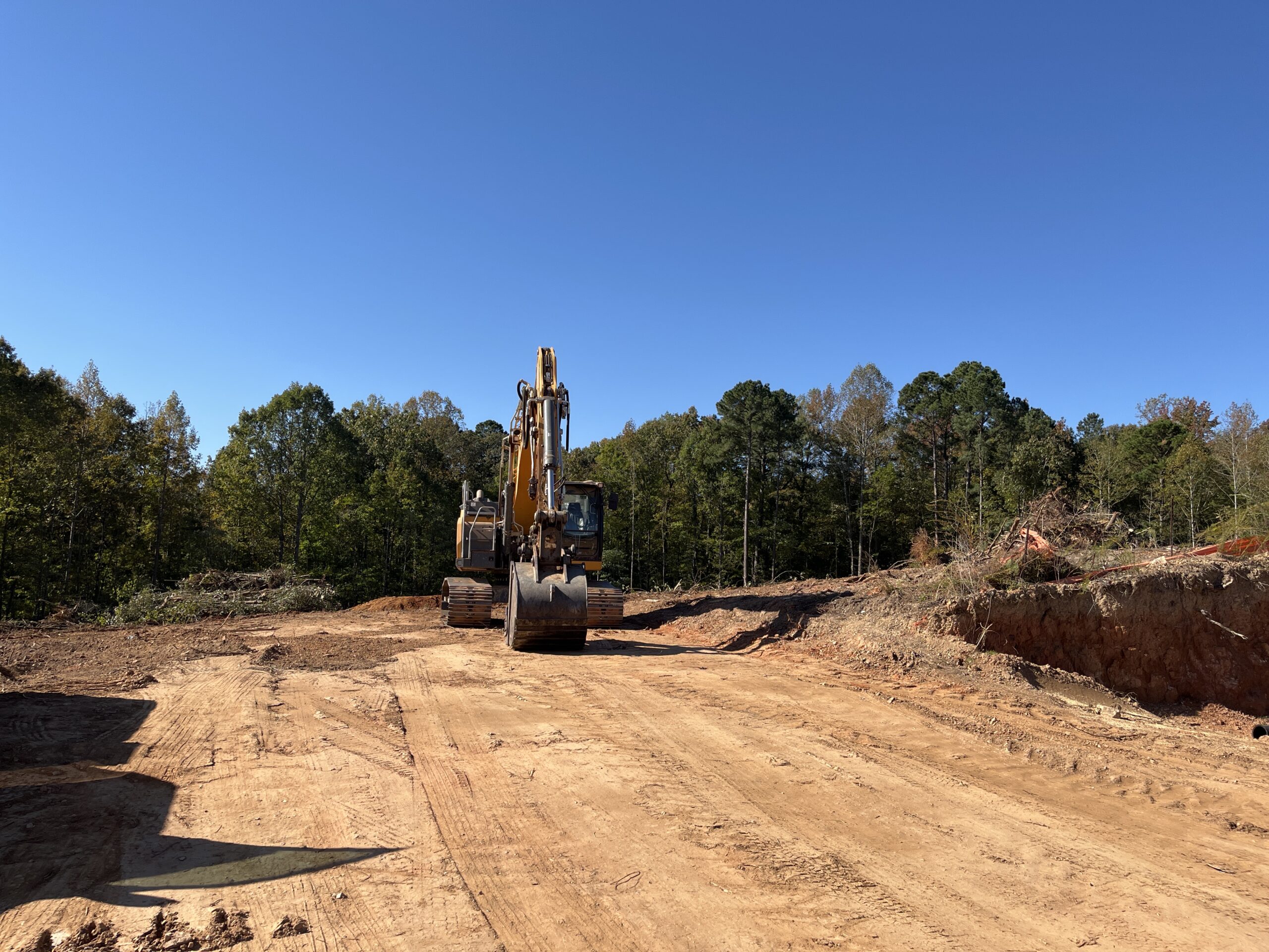 Excavator used for Land Clearing, Site development